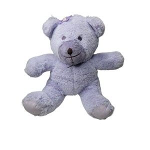 Nojo Plush Teddy Bear Plum Purple Embroidered Eyes 12" Stuffed Animal Butterfly